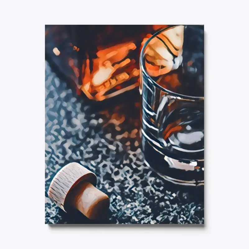 Whisky Glass & Cork - Watercolor Print