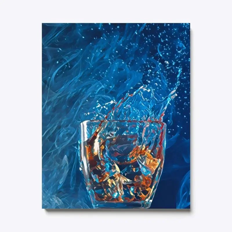 Whisky Blue Smoke - Watercolor Print